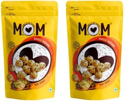 MOM - Meal of the Moment, Roasted Desi Chaat Makhana, 52g | Gluten Free | Anti Oxidants | MSG Free | Zero Trans Fat | No added Preservatives and No Artificial Flavours | No Onion No Garlic (Pack of 2)