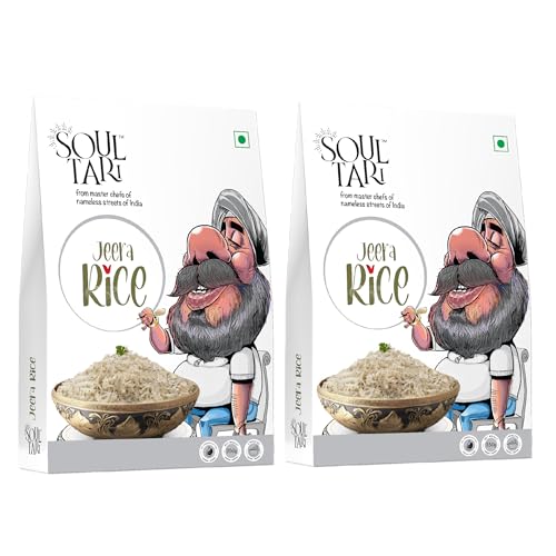 SOULTARI Ready To Eat Jeera Rice | Fluffy White Basmati Rice Tempered With Jeera | Just Heat And Eat | 250 Gram | Pack Of 2 |