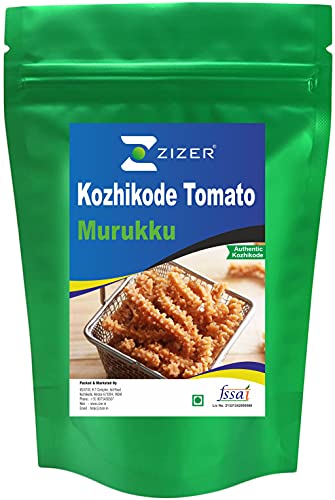 Zizer Kozhikoden Tomato Murukku | Tomato Chakli | Crunchy, Lightly Spiced Snack | Kerala Speciality Namkeen (250 g)