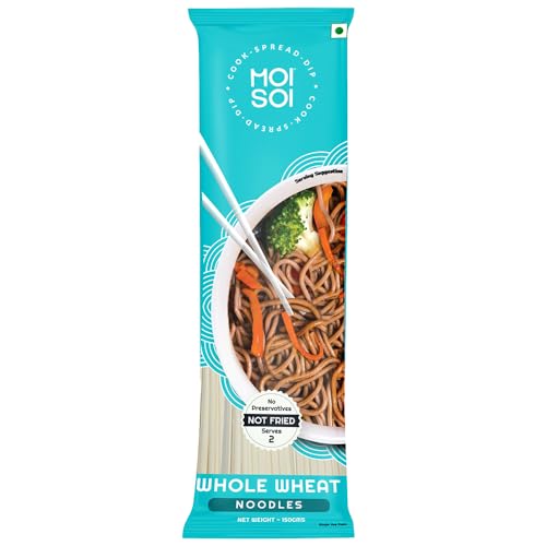 MOI SOI Whole Wheat Hakka Noodles, 150g (No Maida | Not Fried | No Preservatives or MSG)