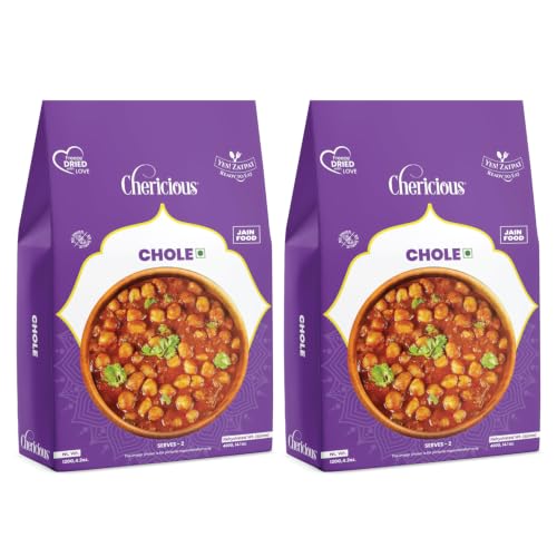Chericious Ready to Eat Jain Chole | Freeze Dried-400 gm | No Onion No Garlic | Indian Street Food Style | Instant Heat & Eat Meal (Chole)