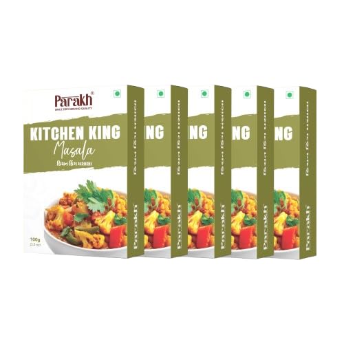 PARAKH Kitchen King Masala | Premium Indian Spice Blend | No Onion No Garlic Masala | Rich, Aromatic & Flavorful | 100 g (PACK OF 5)