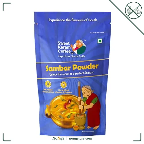 Sweet Karam Coffee Sambar Powder (Podi) – 180 grams | No Onion or Garlic | Authentic Homemade South Indian Masala | 100% Natural & Organic Ingredients | Aromatic, Healthy & Flavorful Spice Blend