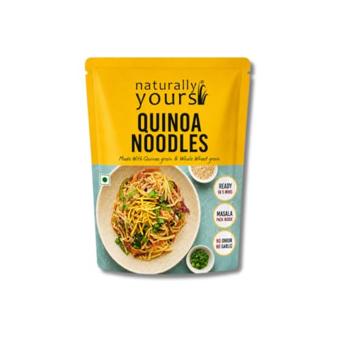 Naturally Yours Quinoa Hakka Noodles | Whole Wheat & Quinoa | No Maida, No Onion No Garlic, Jain Friendly, Vegan, Preservative Free, No MSG | High Protein & Fiber | Tastemaker Inside | 180g Pack