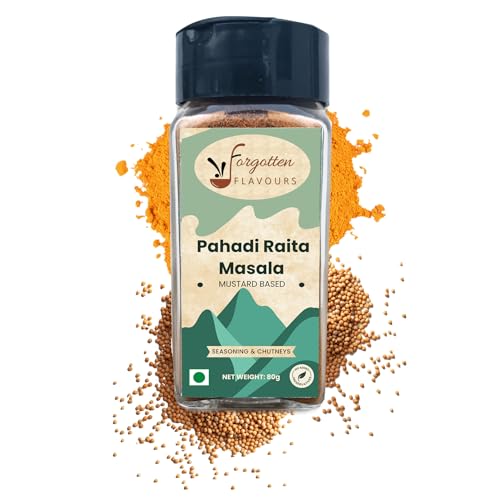 Forgotten Flavours - Pahadi Raitha Masala | Rai/Mustard Infused Authentic Pahadi Raita Masala Seasoning Mix Powder, No Preservatives | Chaas Masala | Buttermilk Masala | 80 GMS | Pack of 1
