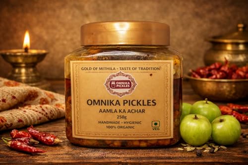 Amla Ka Achaar, Traditional Homemade Amla Pickle from Bihar, Authentic Taste, No Onion No Garlic (250 gm)