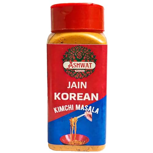 Ashwat Jain Korean Kimchi Masala - No Onion No Garlic - Multipurpose Seasoning for Popcorn, Pizza, Noodles, Ramen (90 gm)