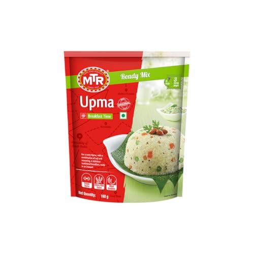 MTR Plain Upma Mix - Breakfast Mix | Quick Breakfast | Roasted & Seasoned Semolina | Ready-To-Make Indian Breakfast | 160g