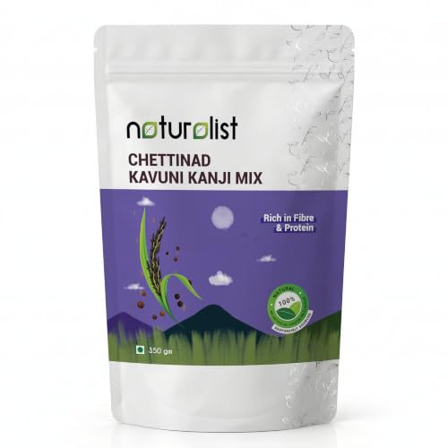Naturalist by Avany Organics 350 gm Chettinad Kavuni Kanji mix | Black Rice Porridge mix | 100% Natural | Chemical Free | Fibre and Protein Rich Healthy Meal - 350 grams