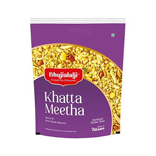 Bhujialalji Khatta Meetha (pack of 1) 1kg | Namkeen Snacks Tasty & Crunchy Tea-time Namkeen | All time favourite indian snacks/Namkeen | Ready to eat | Crsipy & Light snacks.