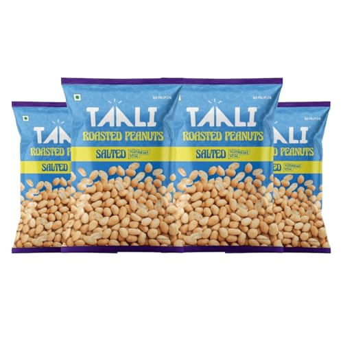 Taali Roasted Peanuts - Salted Peanuts |Crunchy Healthy Snacks | No Trans Fat, Gluten free, Roasted Not Fried (Pack of 4 x 150 gms)(weight may vary)