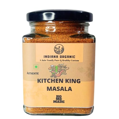 Indiana Organic Kitchen King Masala (150g) | Pure Jain Masala - No Onion, No Garlic | Natural, Freshly Ground All-Purpose 23 Spices Blend | Authentic Homemade Taste | Gluten-Free & Vegan