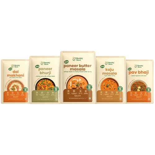 Quicky Bowl Ready To Eat Jain Meal Combo | Jain Curry | No Onion No Garlic | Instant Food | (Pack Of 5)