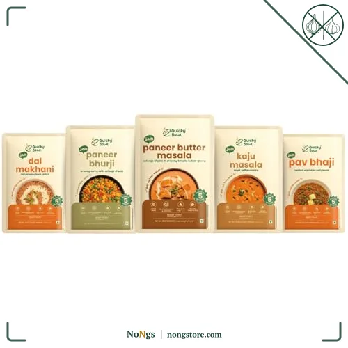 Quicky Bowl Ready To Eat Jain Meal Combo | Jain Curry | No Onion No Garlic | Instant Food | (Pack Of 5)