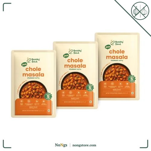 Quicky Bowl Jain Chhole Masala | Chick Pea Curry | Ready To Eat | No Onion No Garlic | Indian Sabji | Instant Food | (Pack Of 3)