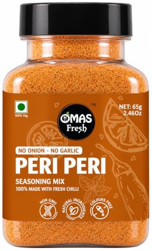 Omas Fresh Jain Peri Peri Masala Seasoning 65 g | No Onion No Garlic | Vegan | No Additives & Preservatives | Multi Purpose Seasoning