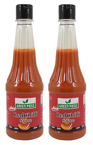 Green Piece Jain Sauce With No Onion/Garlic Red Chilli Sauce/Catchup .(Pack of 2) (1000 ml)