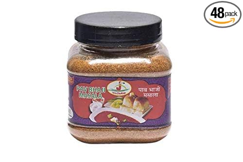 Jai Jinendra Spices & Masale Pav Bhaji Masala No Onion No Garlic Pure Jain Masala 100 gm Jar Packing Pack of 48