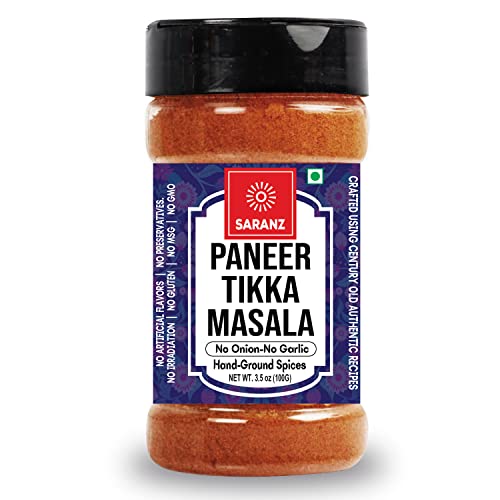 SARANZ Paneer Tikka Jain Blended Masala Perfect for Cooking, Ready to Use, No added colours, Spice Powders and Masalas, Premium Artisanal Spices with Rich & Strong Flavour-100 Grams Sprinkler Jar