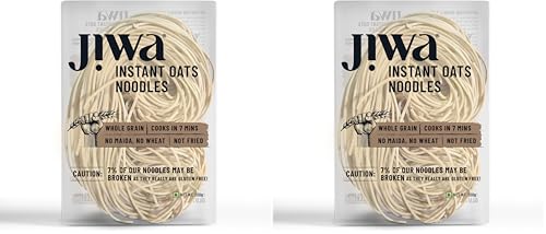 Jiwa Instant Oats Noodles | Cooks in 7 minutes | Ready to Cook | 100% Gluten Free| No Maida, No Atta | Not Fried | Gluten Free | 200 g (Pack of 2)