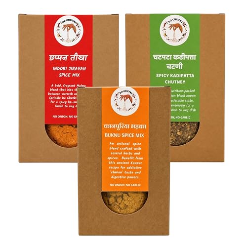 Do Chutki Buknu + Jiravan + Kadipatta Combo | Three Regional Spice Blends | No Preservatives | No Artificial Colors | Pack of 3 × 100g