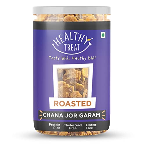 Healthy Treat Roasted Chana Jor Garam 200 gm | Healthy, Roasted Oil-Free Namkeen | Ready-to-eat | Healthy Snacks | Low in calories | Protein-Rich Snack | Roasted Beaten Chana Snack | Gluten Free