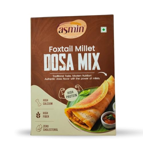 ASMIN Foxtail Millet Dosa Mix 200g | No Maida,No Palm Oil | Zero Cholesterol | No Presevatives | High Protein & High Fiber | Ready to Cook Healthy Millet Dosa Premix