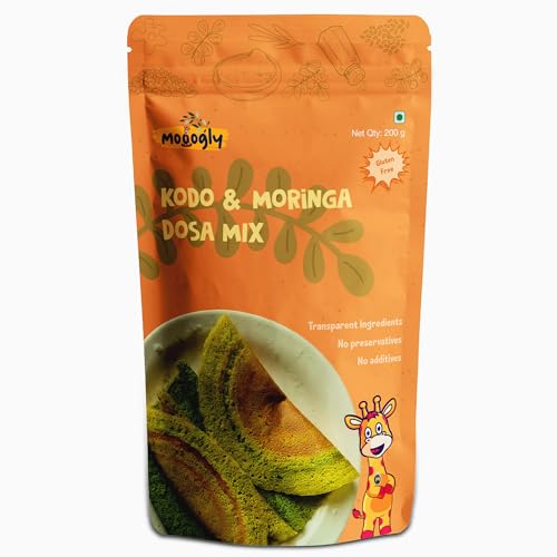 Kodo & Moringa Dosa Mix 200g - Gut Friendly Instant Breakfast | Vegan & Gluten-Free | High Protein & Fiber | No Additives or Preservatives | Easy to Cook Instant Chilla Mix for Busy Morning