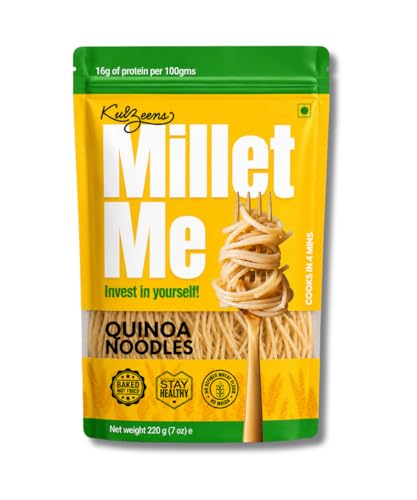Millet Me by Kuizeens Gluten-Free Quinoa Noodles - 220g | Protein Rich & Fiber-Rich | Easy-to-Make | Rich in Nutrients | No MSG | No Preservatives| Jain | No Onion & Garlic