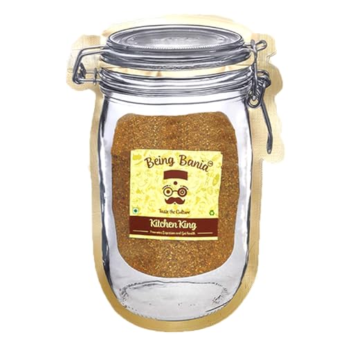 Being Bania Kitchen King Masala Pouch, 100 Gms | 100% Natural |natural Jain Masala No garlic or onion | | No Added Flavors or Preservative | For Healthy Routine | Promote Digestion & Gut Health | Exotic Indian Spices | Indian Masala