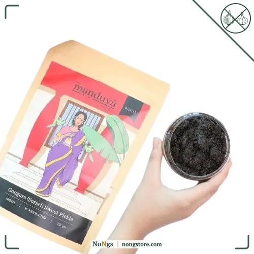 The Manduva Project Gongura Sweet Pickle 250g | No Onion | Andhra Homemade Sorrel Leaves Achar | With Jaggery & Tamarind | Sweet, Tangy & Spicy | No Preservatives