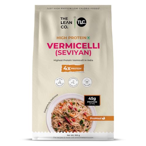 The Lean Co.® High Protein Vermicelli 300 g | 50% Protein, 2% Fat | Low Carb | Plant Based Vegan | Multigrain No Maida | Protein Rich(25 gm per serving) | No Preservatives, Additives or Colours