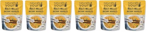 Naturally Yours Multi Millet Instant Noodles 175g | Kodo & Little Millet + Whole Wheat | 21g Protein | High Fiber | No Maida | Non-Fried | No Onion No Garlic Jain-Friendly | Tastemaker | Pack of 6