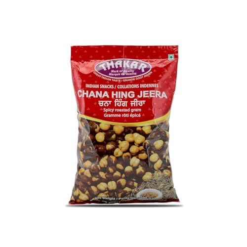 THAKAR Roasted Chana Namkeen | Bhuna Chana Snacks | Crunchy Chana | Ready to Eat Chickpeas | High Protein Roasted Chana | Desi chana | Crunchy & Healthy Snacks. (200g Pack, Chana Hing Jeera)