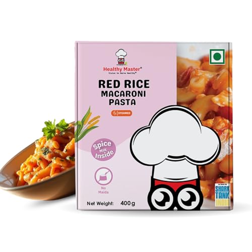 Healthy Master Millet Pasta 400g | Red Rice Macaroni | No Maida | High Protein & Fiber | Vegan & Gluten-Free | Made with Red Rice & Whole Wheat | Healthy Pasta for Kids & Adults