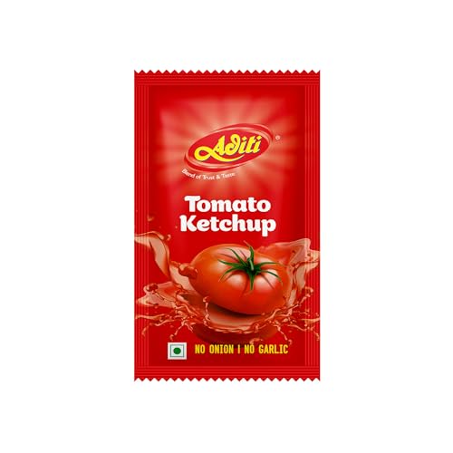 Aditi Tomato Ketchup, No Onion No Garlic, 8g Sachets