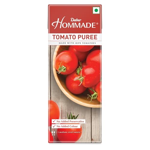 Dabur Hommade Tomato Puree : Made from Ripe Tomatoes with No Added preservatives - 200 gm
