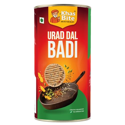 KhasBite Urad Dal Badi Traditional Indian Lentil Nuggets Made from Split Black Gram Ready to Cook Ingredient for Curry Sabzi Fry Cooking Pack in Sealed Tin Container Hygienic Packaging 150g Pack 2
