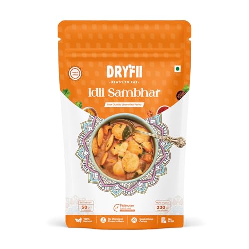 Dryfii Ready-to-Eat Instant Idli Sambhar | Pure Veg | Freeze Dried | Suitable for Jain | Rehydrated Weight 230 g