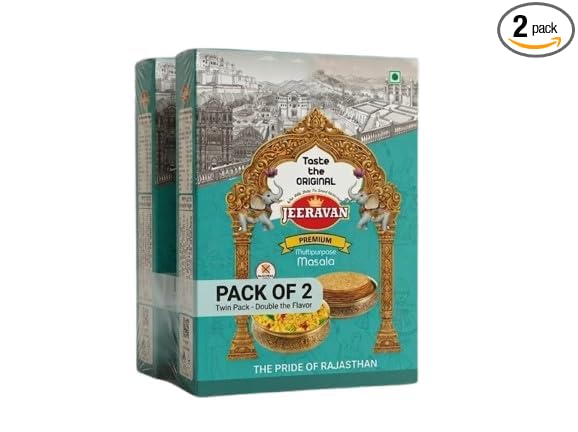 JEERAVAN Masala | जीरावन मसाला | Poha Raita | No Artificial Preservatives, Colors & Flavors | Taste Maker | Mix of 32 Blended Healthy Spices | 100% Natural Ingredients Pack of - (2)