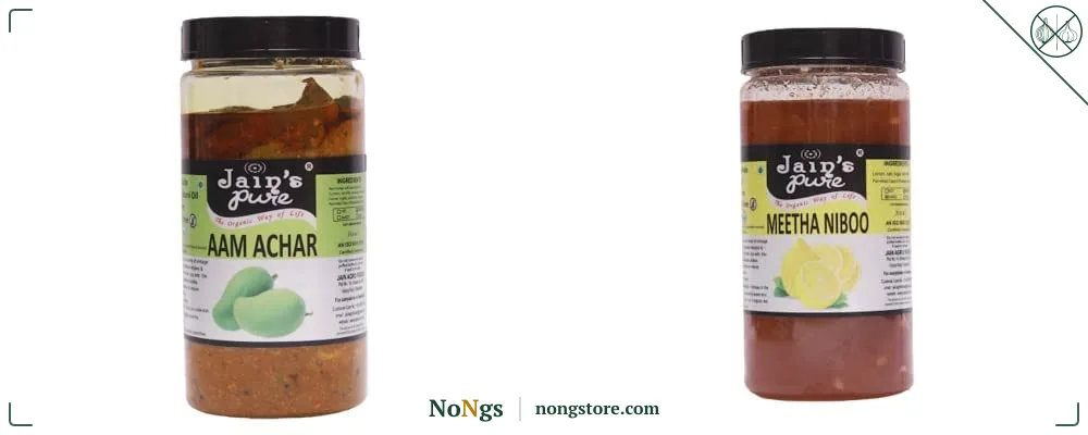 JAIN'S PURE Aam Achar & Meetha Lemon/Nimboo Combo (Pack of 2) (400g+500g)
