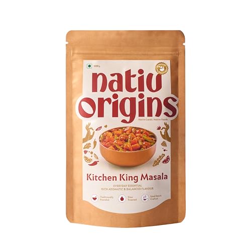 NativOrigins Kitchen King Masala Powder | Slow-Roasted & Traditionally Pounded | 21 Whole Spices | For Sabzi, Paneer & Everyday Gravies | No Additives | 100g