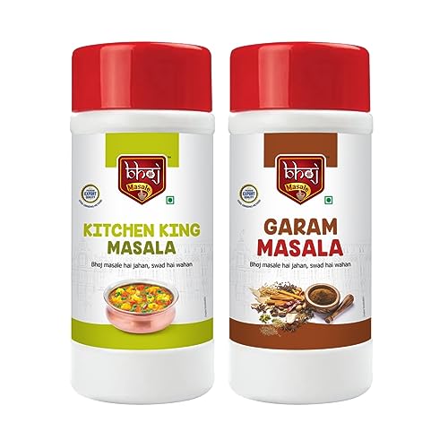 Bhoj Masale Kitchen King And Garam Masala Powder Combo Pack Net 450GM Each ( Gross Total 1 kg ) | Aromatic Spice for Flavorful Indian Cooking | For Flavorful Cooking | No Artificial Flavor Added. No colour, no preservatives, No onion & no garlic ( Jain Masala)