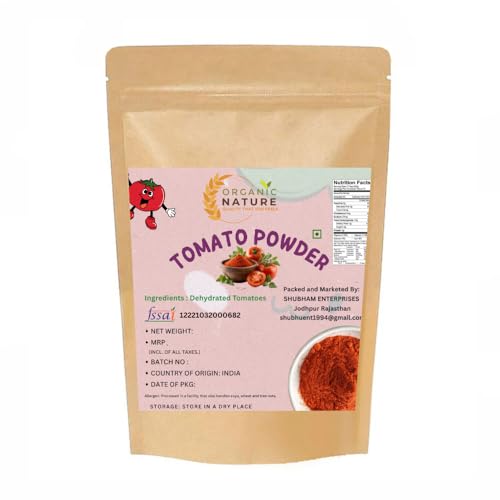 ORGANIC NATURE Dehydrated Ready to use Tomato Powder Pack of 400 Gram