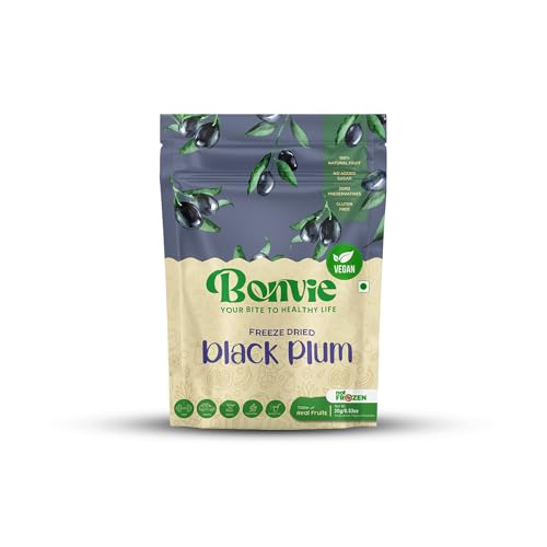Bonvie Freeze Dried Black Jamun Chips 20g | Real Fruit Crispy Bites | No Added Sugar | No Preservatives | Vegan | Gluten Free | Natural Sweet & Crunchy Healthy Snack