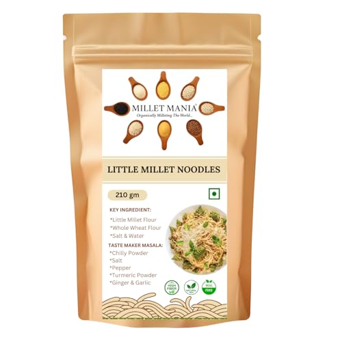 Millet Mania Little Millet Noodles | Healthy & Nutritious Noodles | No Maida, Non-Fried | 100% Vegan | Easy to Digest | Indian Origin (pack of 1)