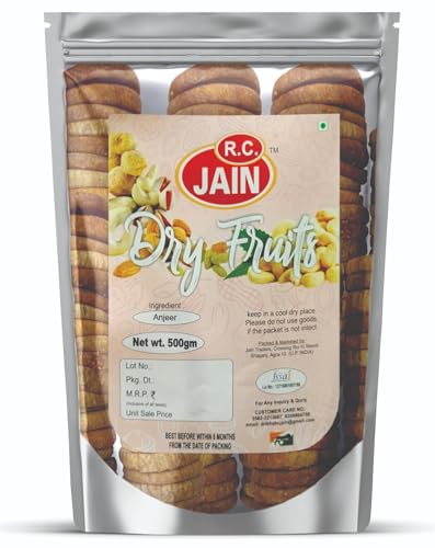 R.C. JAIN Delicious and Nutritious Anjeer - 500 gm | Energy-Packed Snack | Rich in Fiber, Minerals, and Antioxidants
