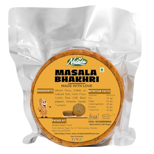 Masala Bhakhri | Ready to Eat | Best Choice for Snack Time, Parties & Events | Whole Wheat Healthy Traditional Gujarati Snacks Bhakri | Ready To Eat Crisps