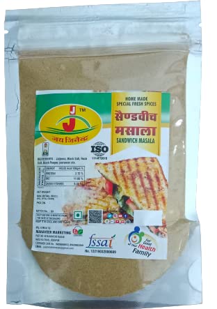 Jai Jinendra Spices & Masale Sandwich Masala | Fresh and Natural | Vegetable & Cheese Sandwich | No Added Sugar / No Onion / No Garlic | 100 Grams ( Pack of 2 )