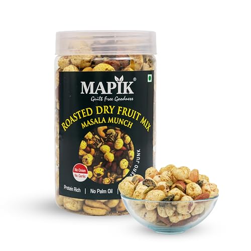 Mapik Roasted Dry Fruits Mix Masala Munch | Premium Trail Mix | Almond,Cashew,Seeds,Makhana & Dried Fruits | High Protein Crunchy Snack | No Palm Oil No Preservatives(200g)